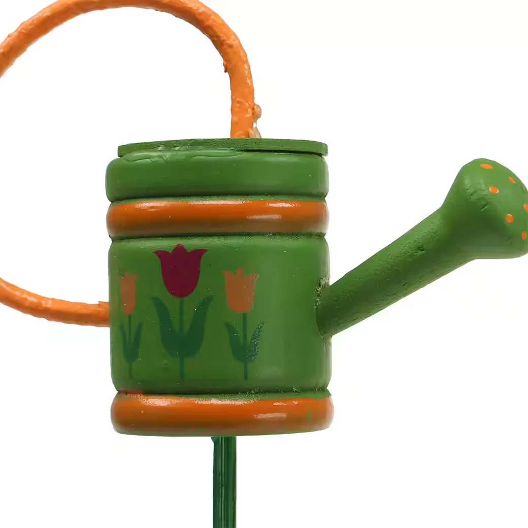 Viana Gartenstecker Gießkanne Holz Frühlingsdeko 12er Set