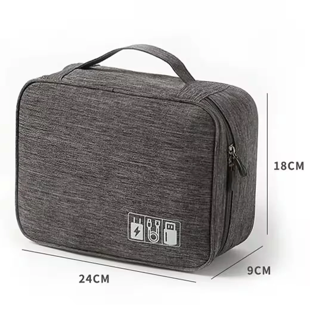 LA CUTE Kabel Organizer für Ladegeräte Reiseetui wasserdicht grau