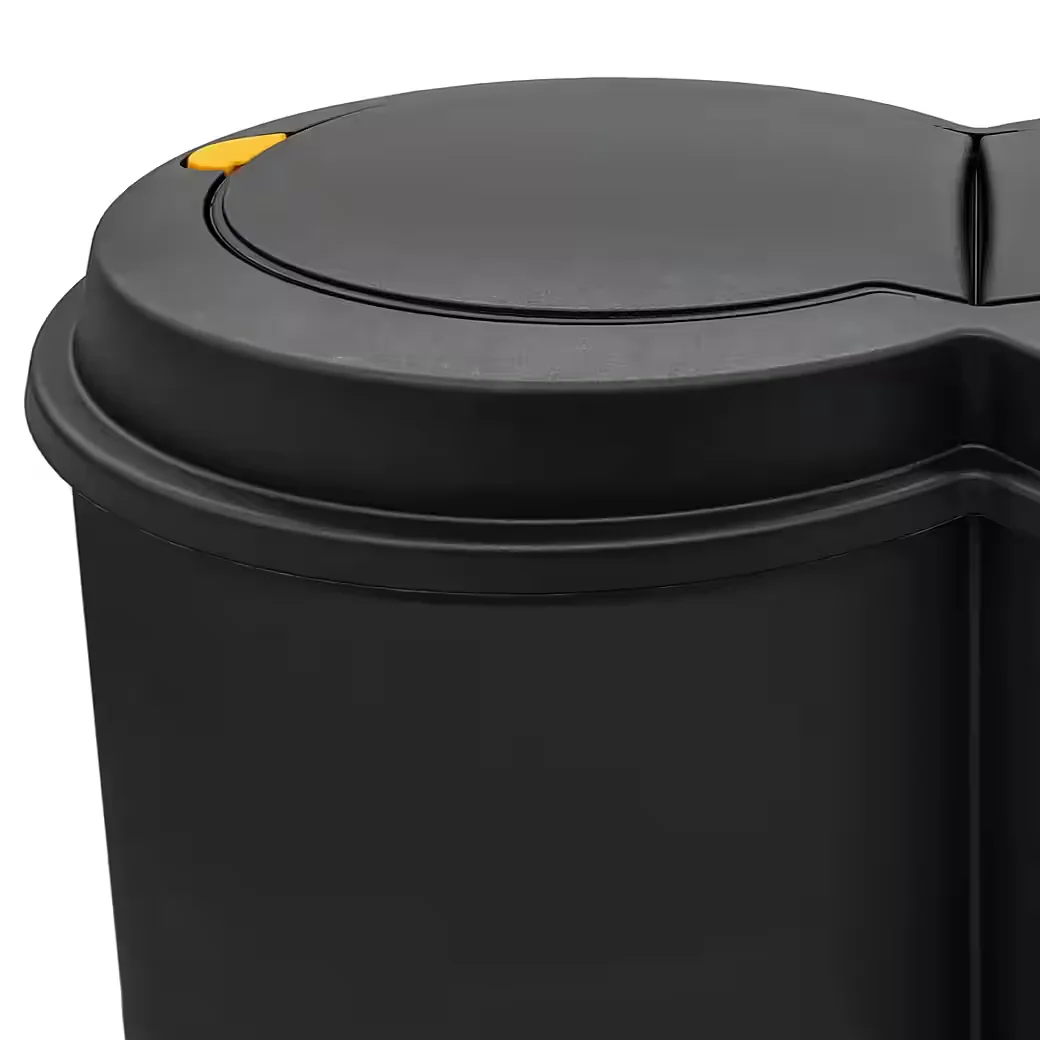 Spetebo Mülleimer 2x25L Duo für Mülltrennung mit Druckknopf-Deckel