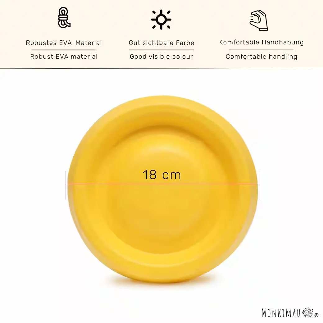 MONKIMAU Hundespielzeug Frisbee unzerstörbar EVA gelb Packung