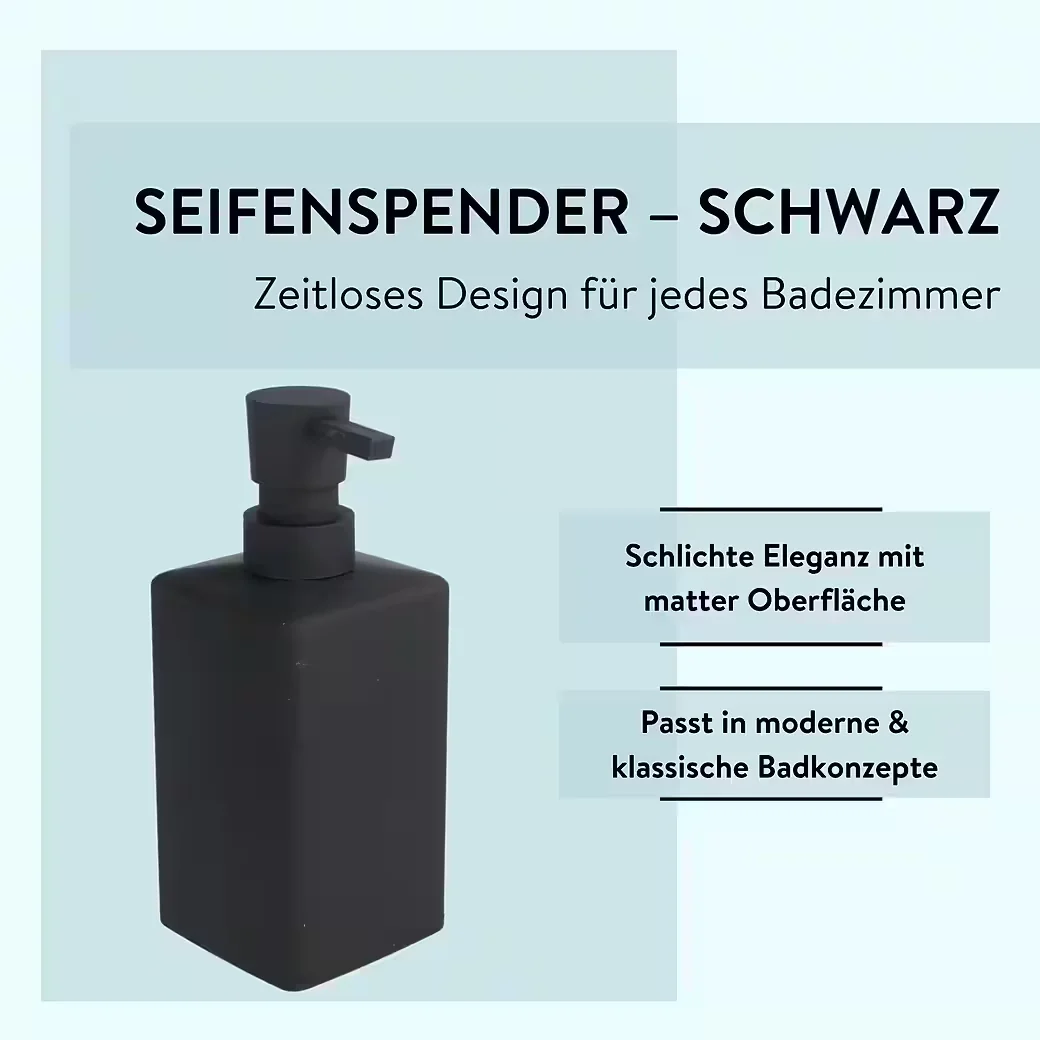 PARSA BEAUTY ESSENTIAL Seifenspender schwarz Rubber Look Badaccessoire