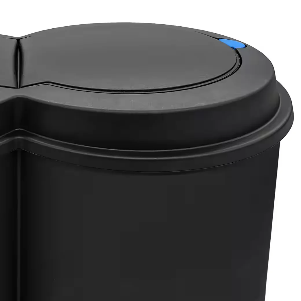 Spetebo Mülleimer 2x25L Duo für Mülltrennung mit Druckknopf-Deckel