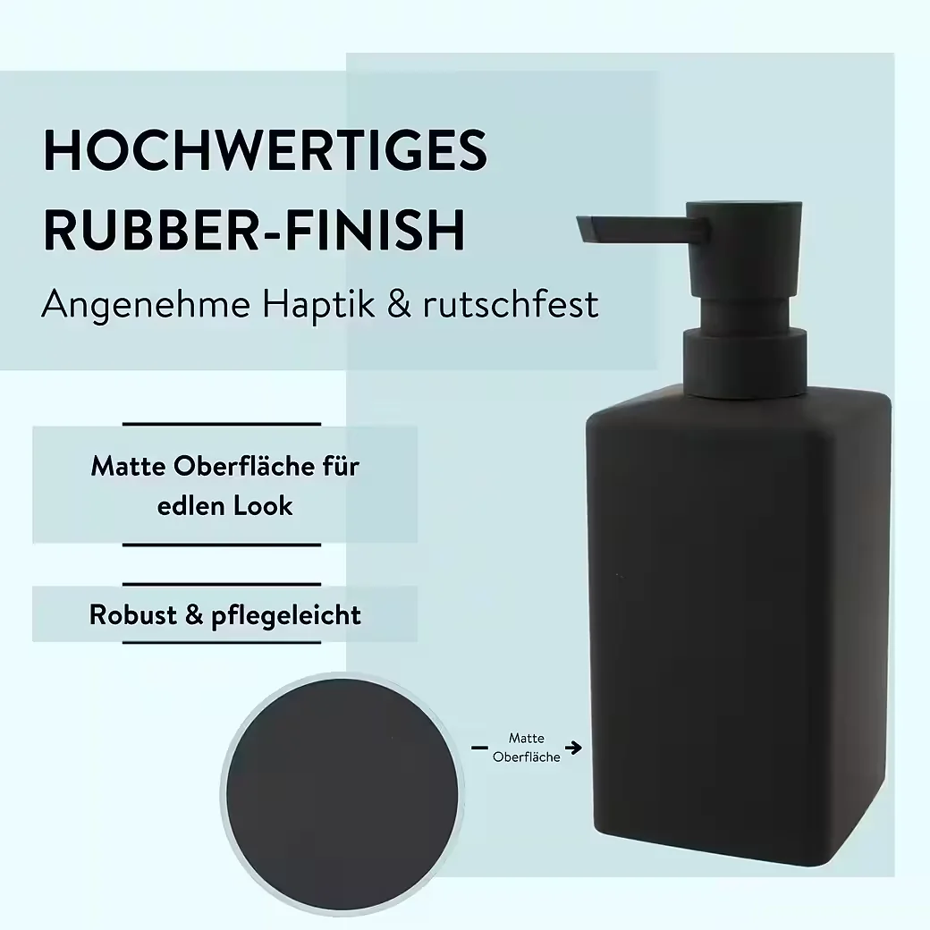 PARSA BEAUTY ESSENTIAL Seifenspender schwarz Rubber Look Badaccessoire