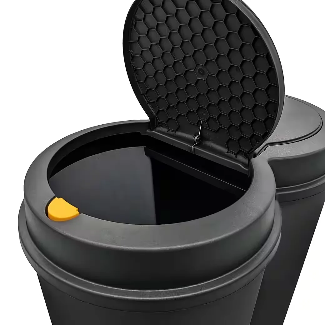 Spetebo Mülleimer 2x25L Duo für Mülltrennung mit Druckknopf-Deckel