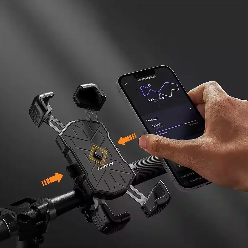 ROCKBROS Handyhalterung Fahrrad Lenker universal 4 Haltepunkte