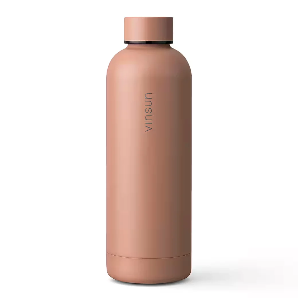 VINSUN Isolierflasche Edelstahl 500 ml, kohlensäuregeeignet, BPA-frei
