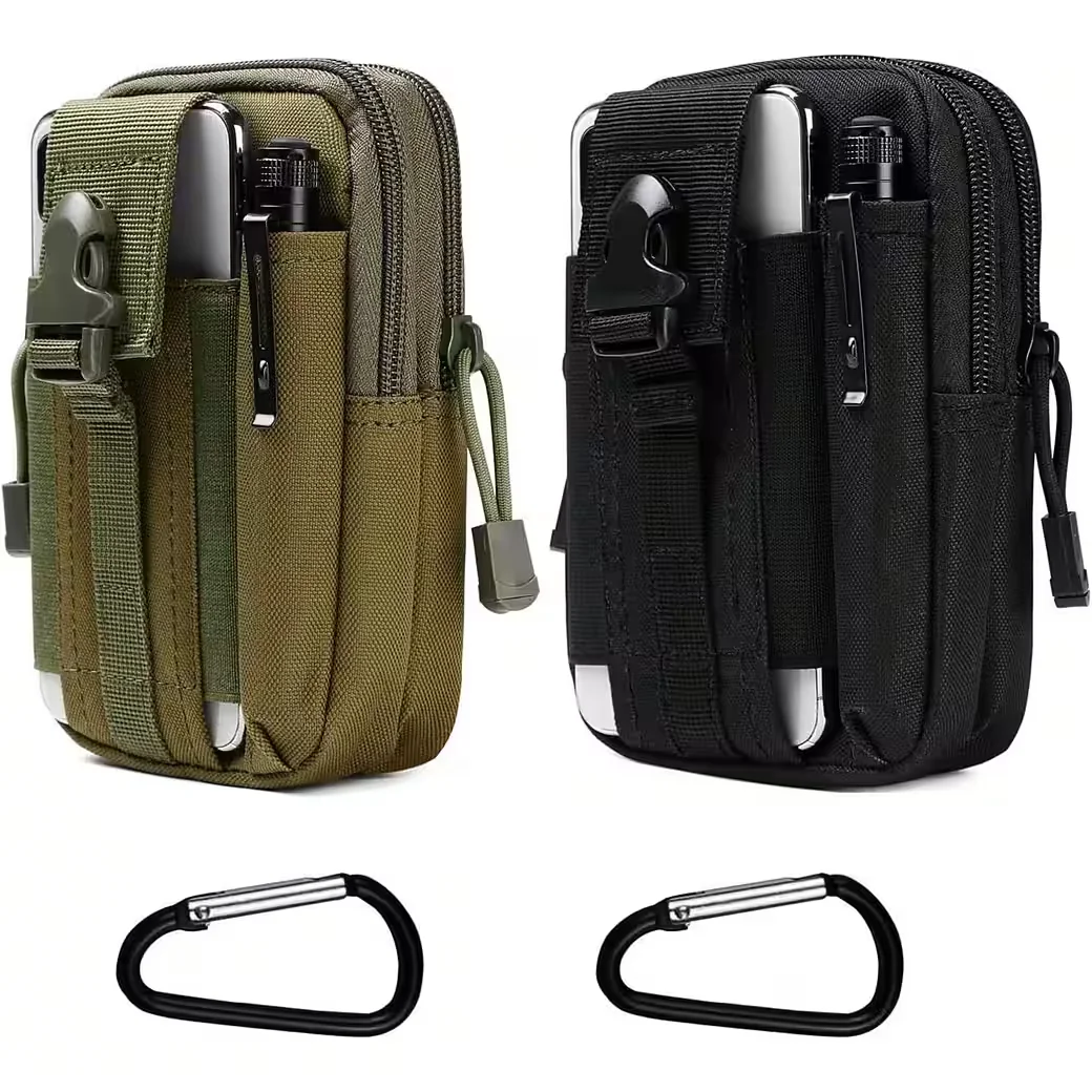 Gürteltasche Hüfttasche Taktisch Militär 2er Pack Camping Schwarz + Armeegrün