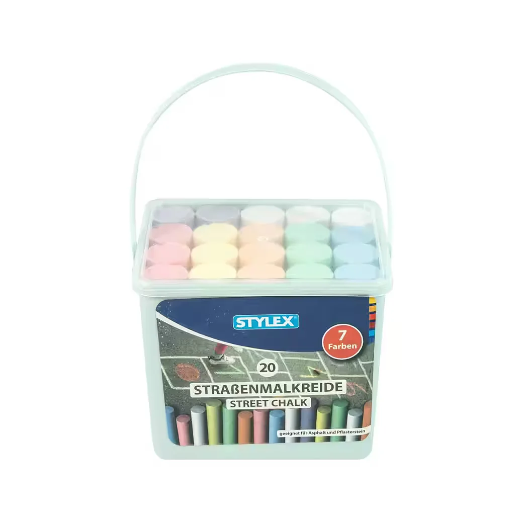 STYLEX Schreibwaren Straßenkreide 60 Stück 3x20 Malkreide Set
