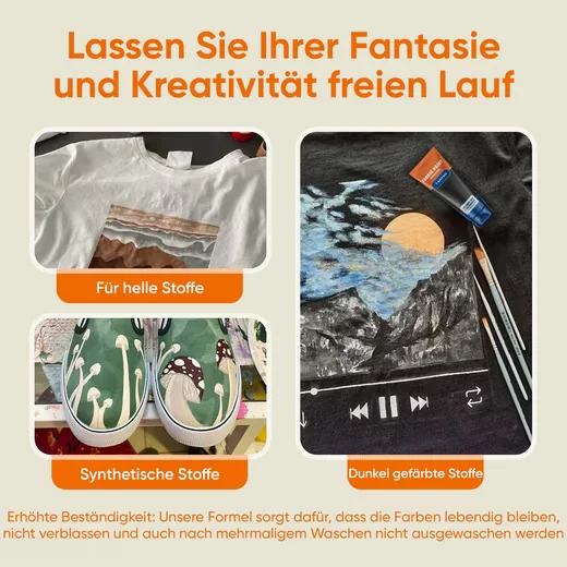 7 ARTISTS Textilfarbe 60 ml deckend für helle und dunkle Stoffe