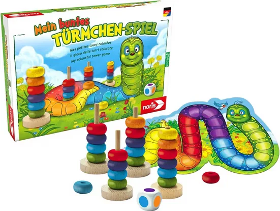 NORIS Mein buntes Türmchenspiel Kinderspiel Lernspiel