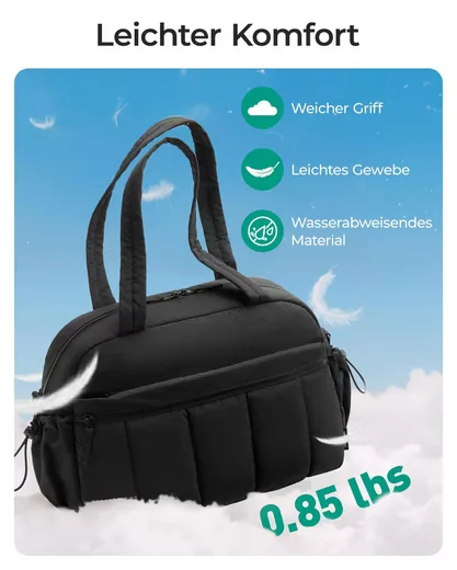 IBETTERTEC Puffer Reisetasche 24L Damen Weekender Wickeltasche