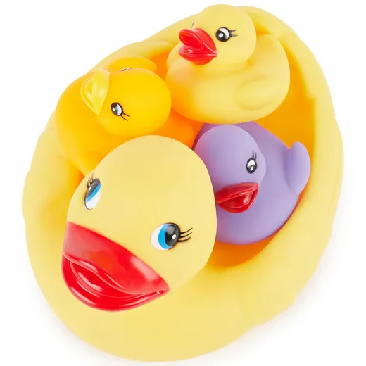 BIECO Badeenten-Set Schwimmenten Familie 4 Stück Badespielzeug
