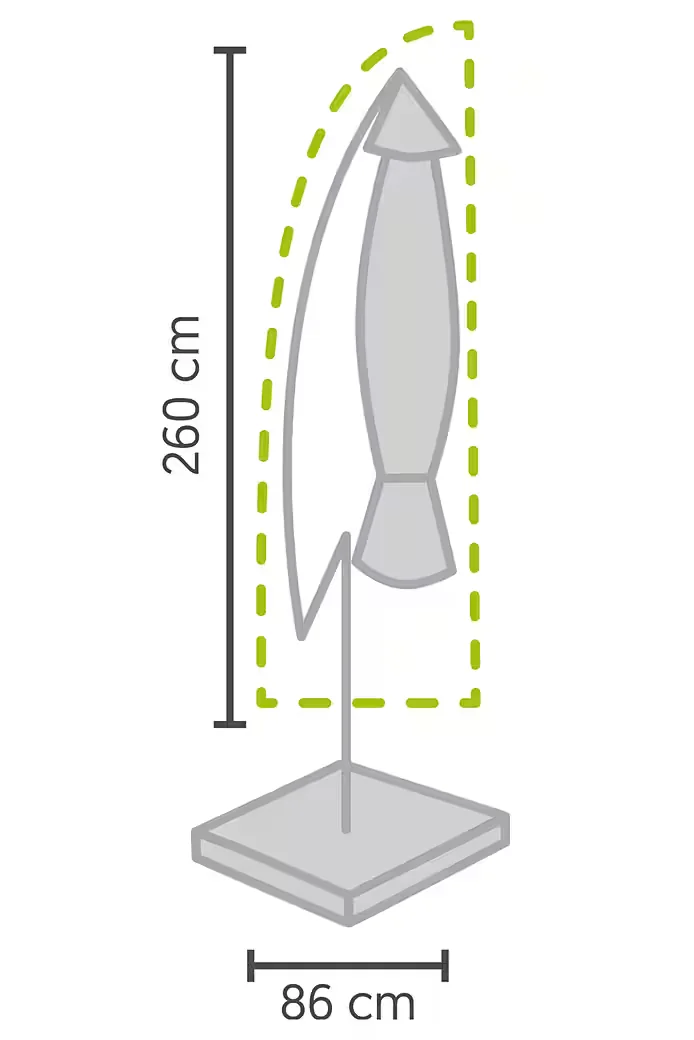 MANDALIKA GARDEN Ampelschirm-Schutzhülle mit Stab 260x60/86 cm