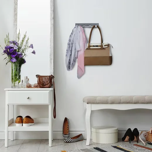 Relaxdays Hakenleiste selbstklebend, 6er Set Wandhaken