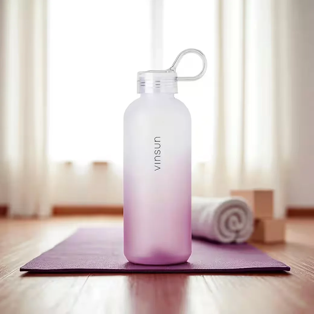 VINSUN Trinkflasche 650 ml Tritan auslaufsicher kohlensäuregeeignet