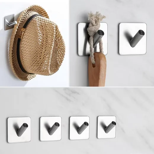 LA CUTE Handtuchhaken selbstklebend ohne Bohren 4er Set Küche Bad