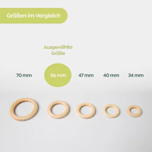 CANDINI Holzringe aus Buchenholz Bastelperlen für Makramee Basteln