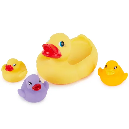 BIECO Badeenten-Set Schwimmenten Familie 4 Stück Badespielzeug
