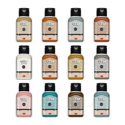 BÜST ARTDECO Metallic Acrylfarben Set 12x75 ml Metallglanz