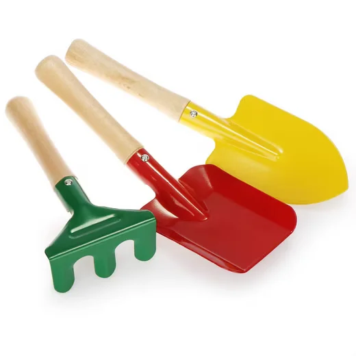 COM-FOUR Spielzeug Gartenset Gartenwerkzeug Harke Schaufel Spaten