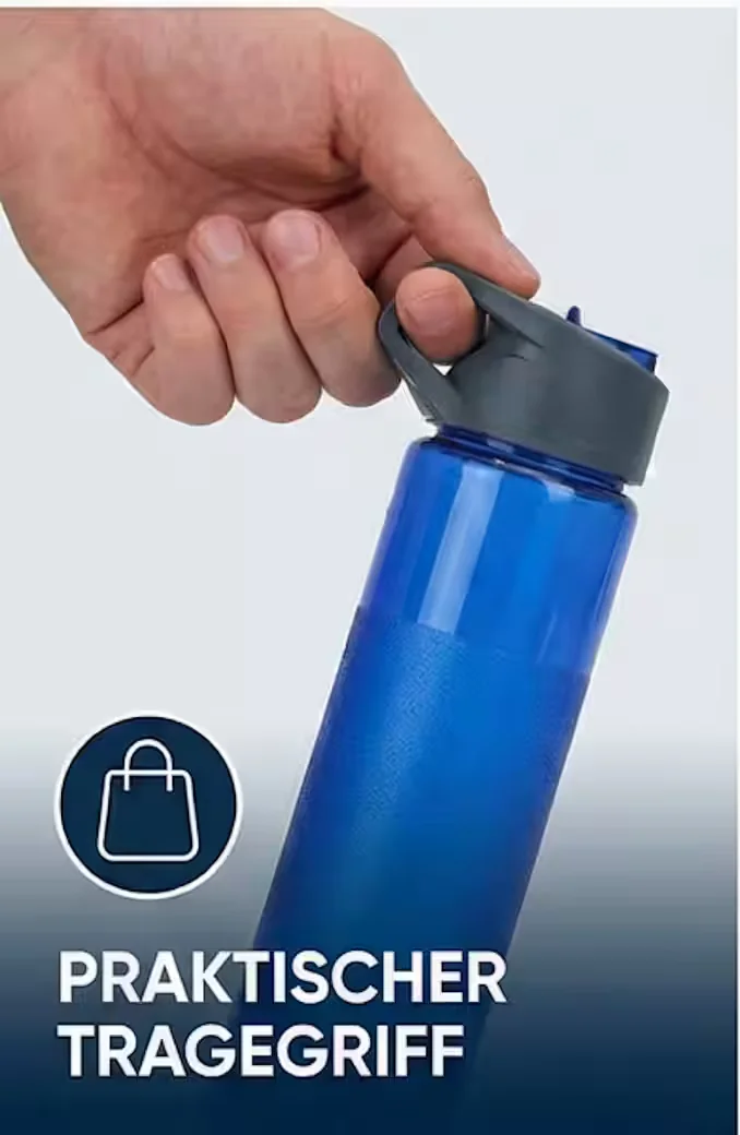 NORSKSKIN Trinkflasche 750 ml mit Trinkhalm Klappverschluss, BPA-frei